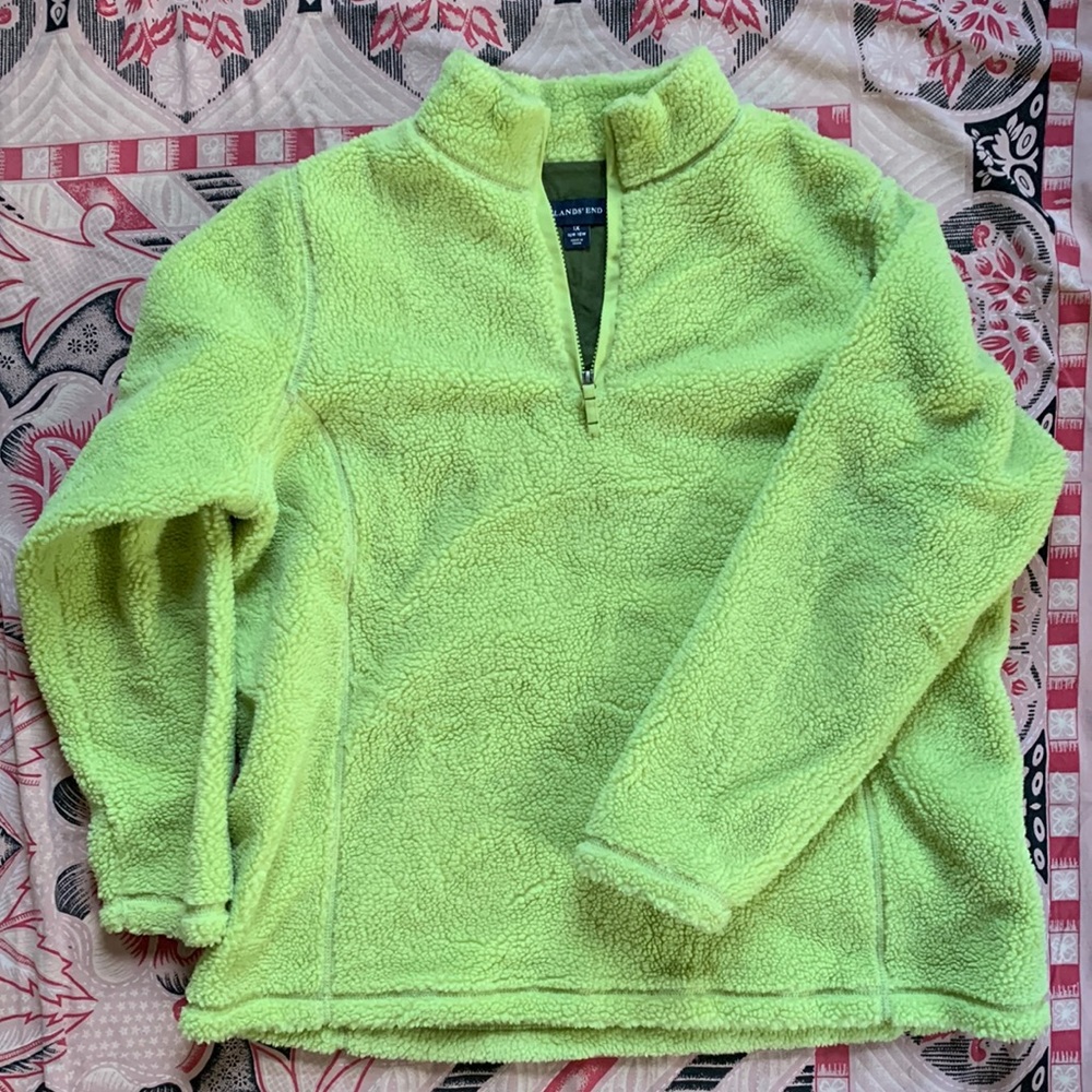 Very fluffy green sweater